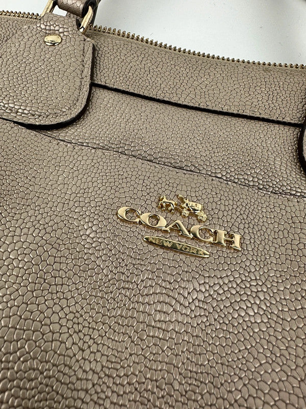 Grey Pebbled Leather Shoulder Bag Handbag - Zage Vintage
