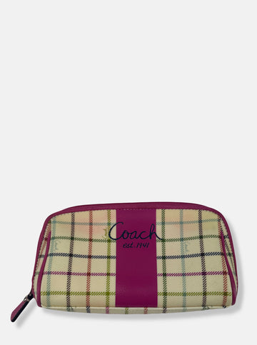 Pink Plaid Zipped Pouch