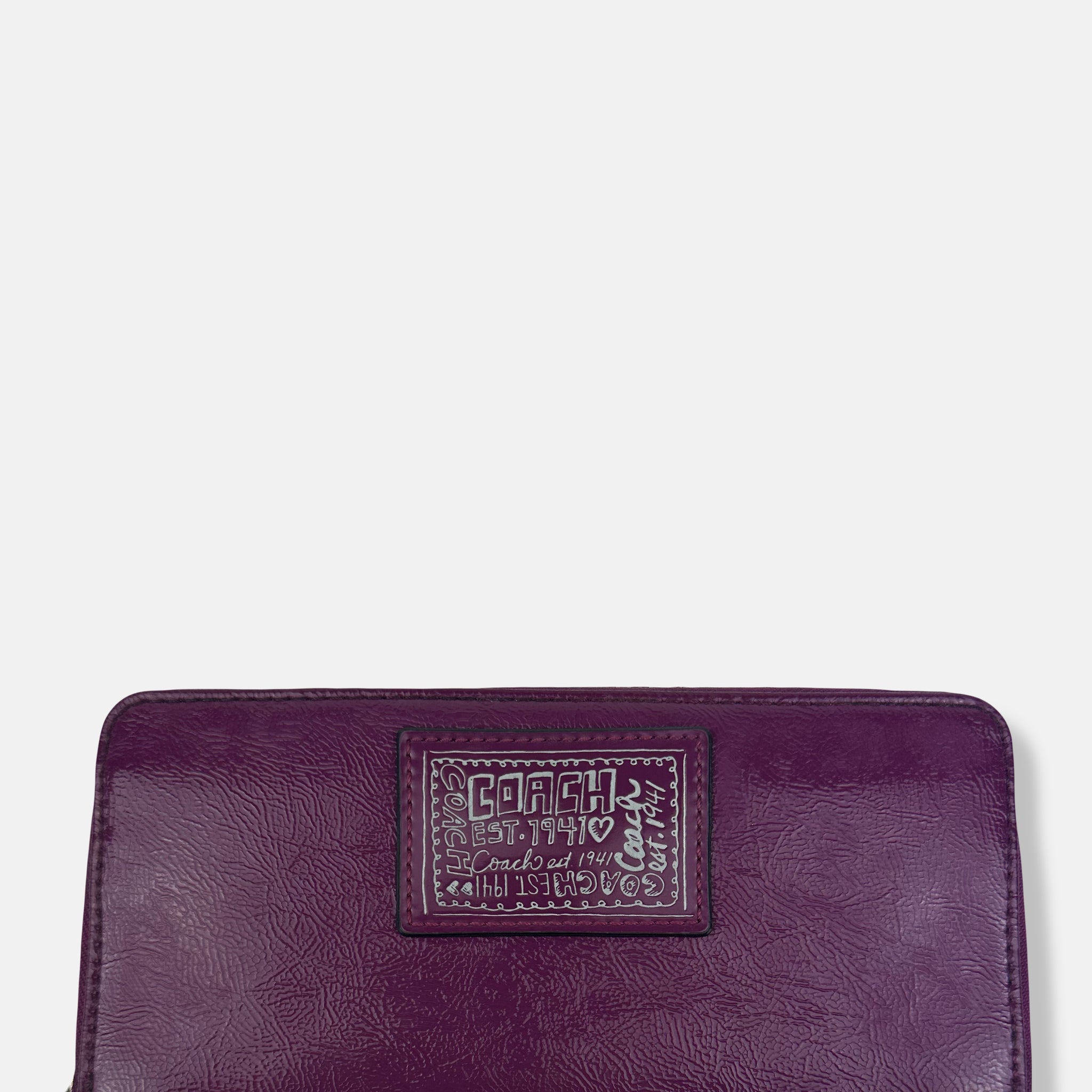 Purple Patent Leather Long Wallet