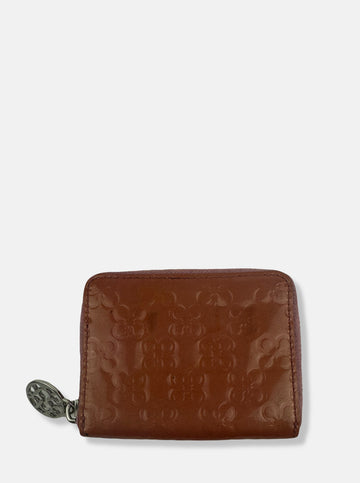 Small Brown Leather Zip Pouch