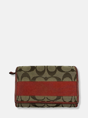 Red Monogram Canvas Cloth Wallet
