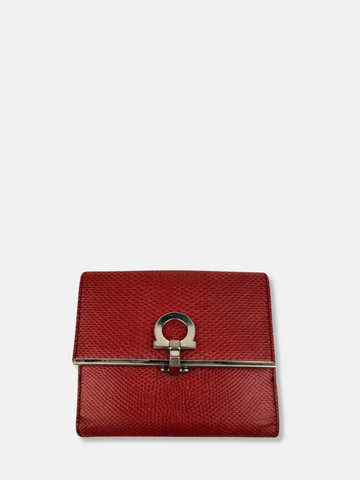 Gancini compact wallet, red, Wallets & Coin Purses Women's