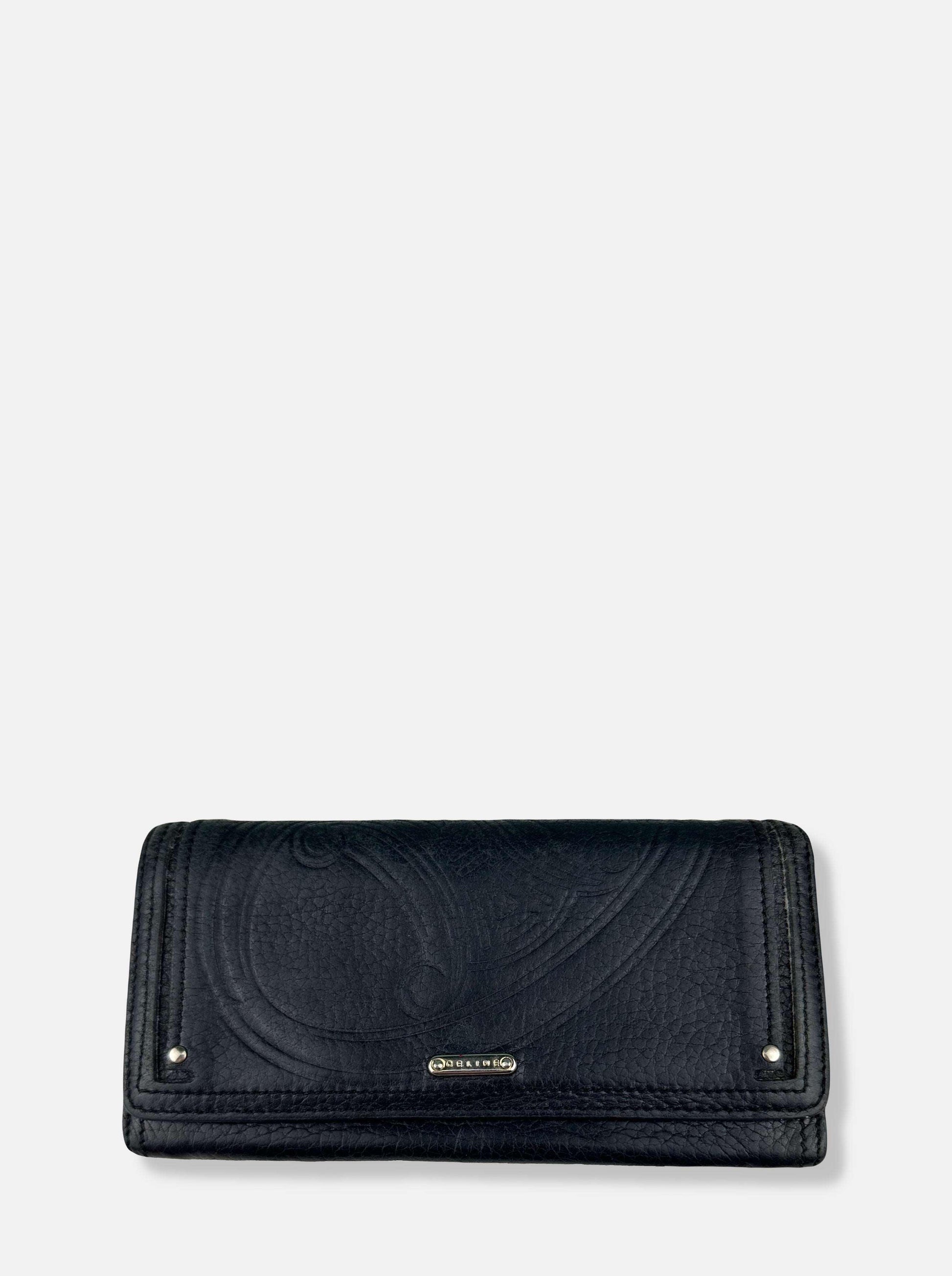 Black Leather Multi Compartment Purse Wallet