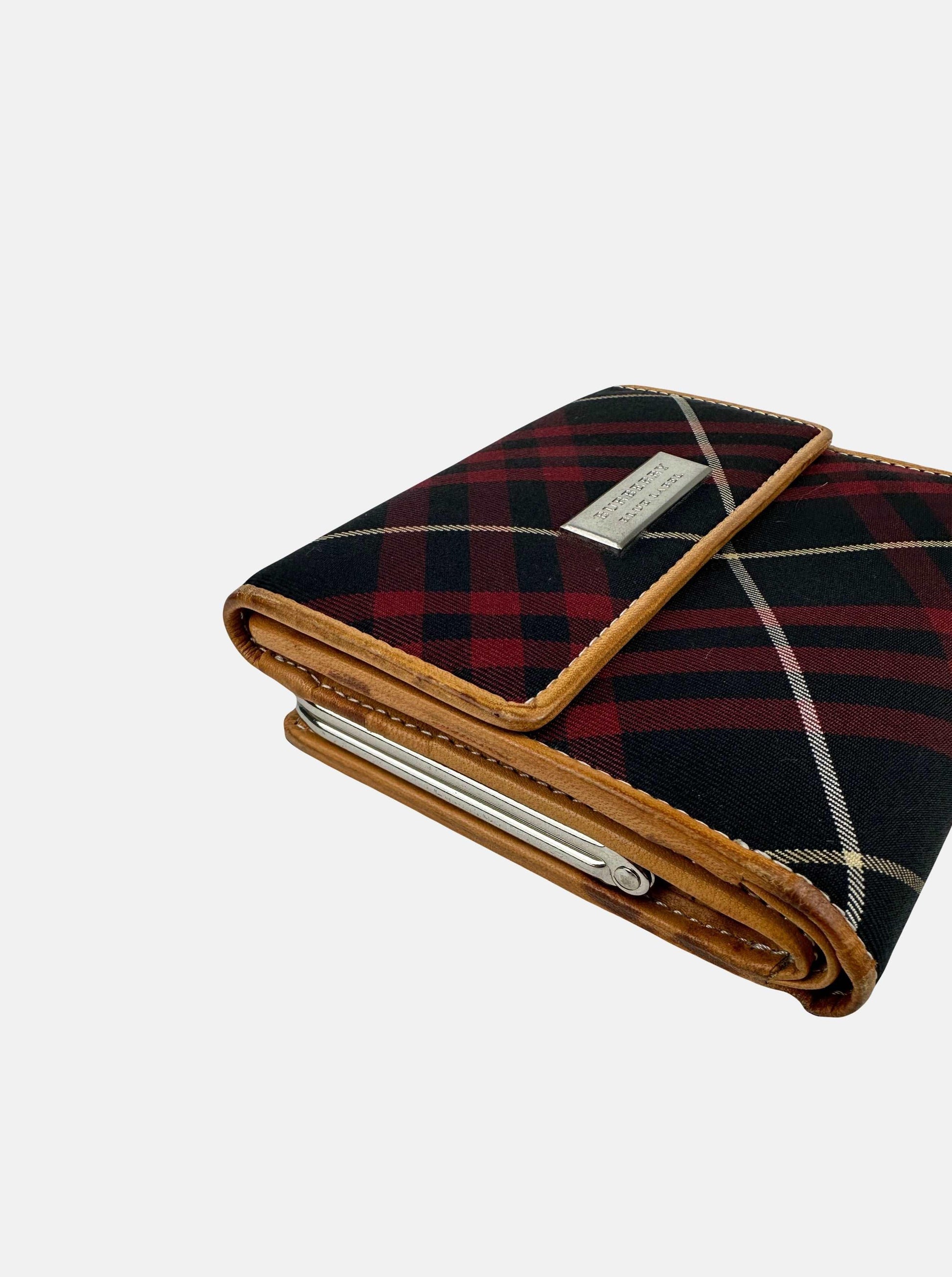 Navy & Red Tartan Double-Sided Wallet