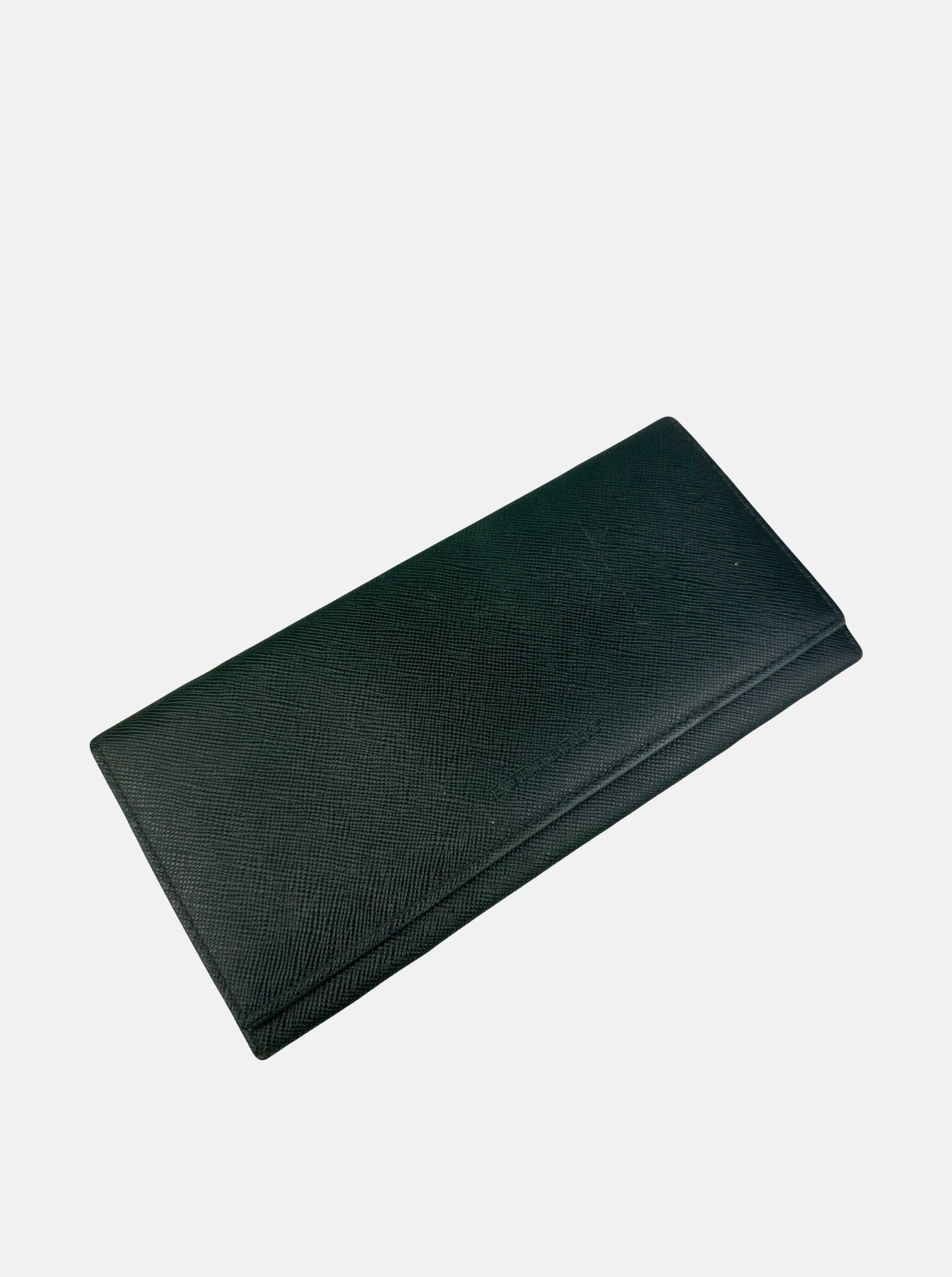 Green Leather Long Wallet