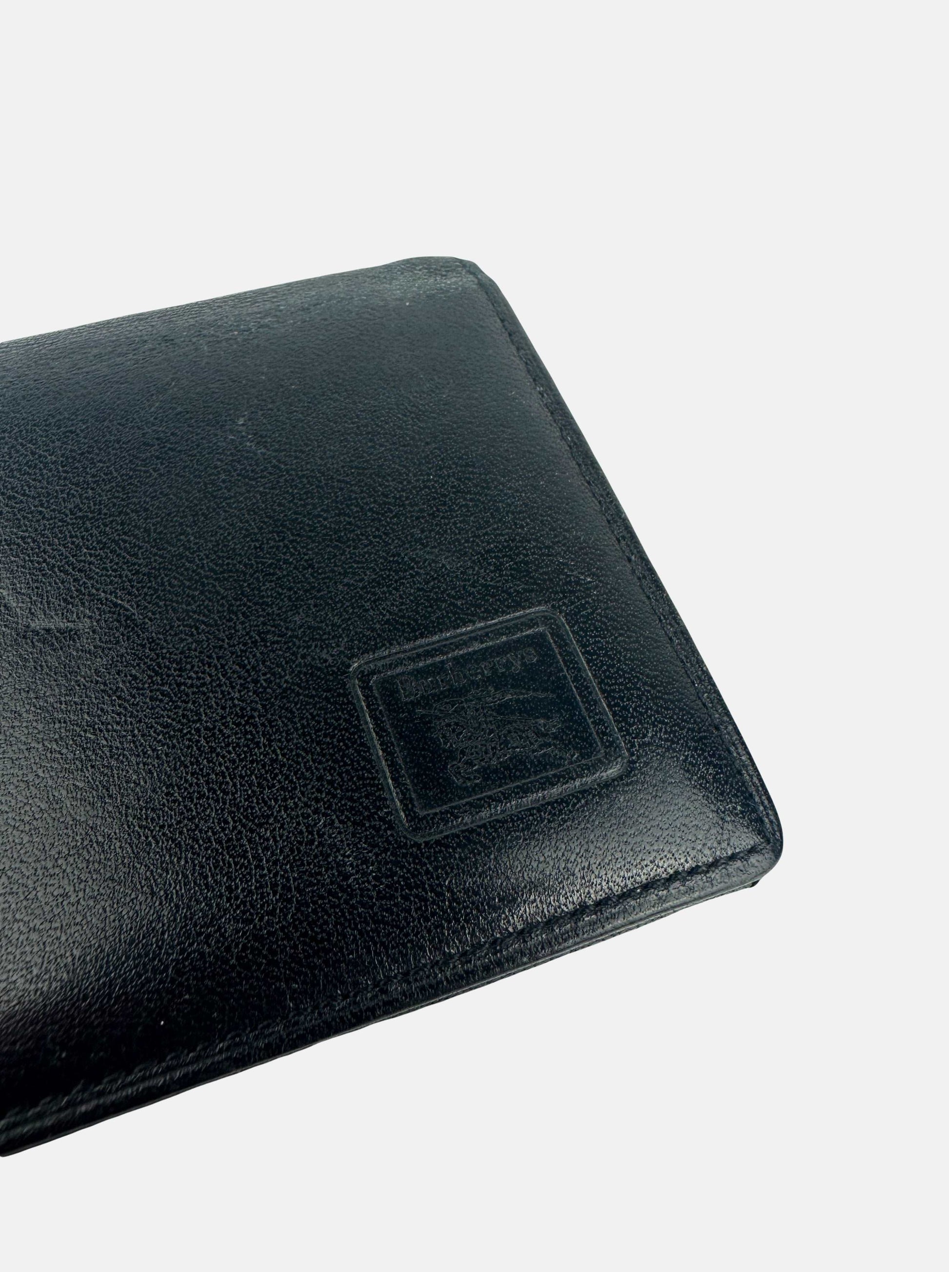 Black Leather Nova Check Pocket Organiser Wallet