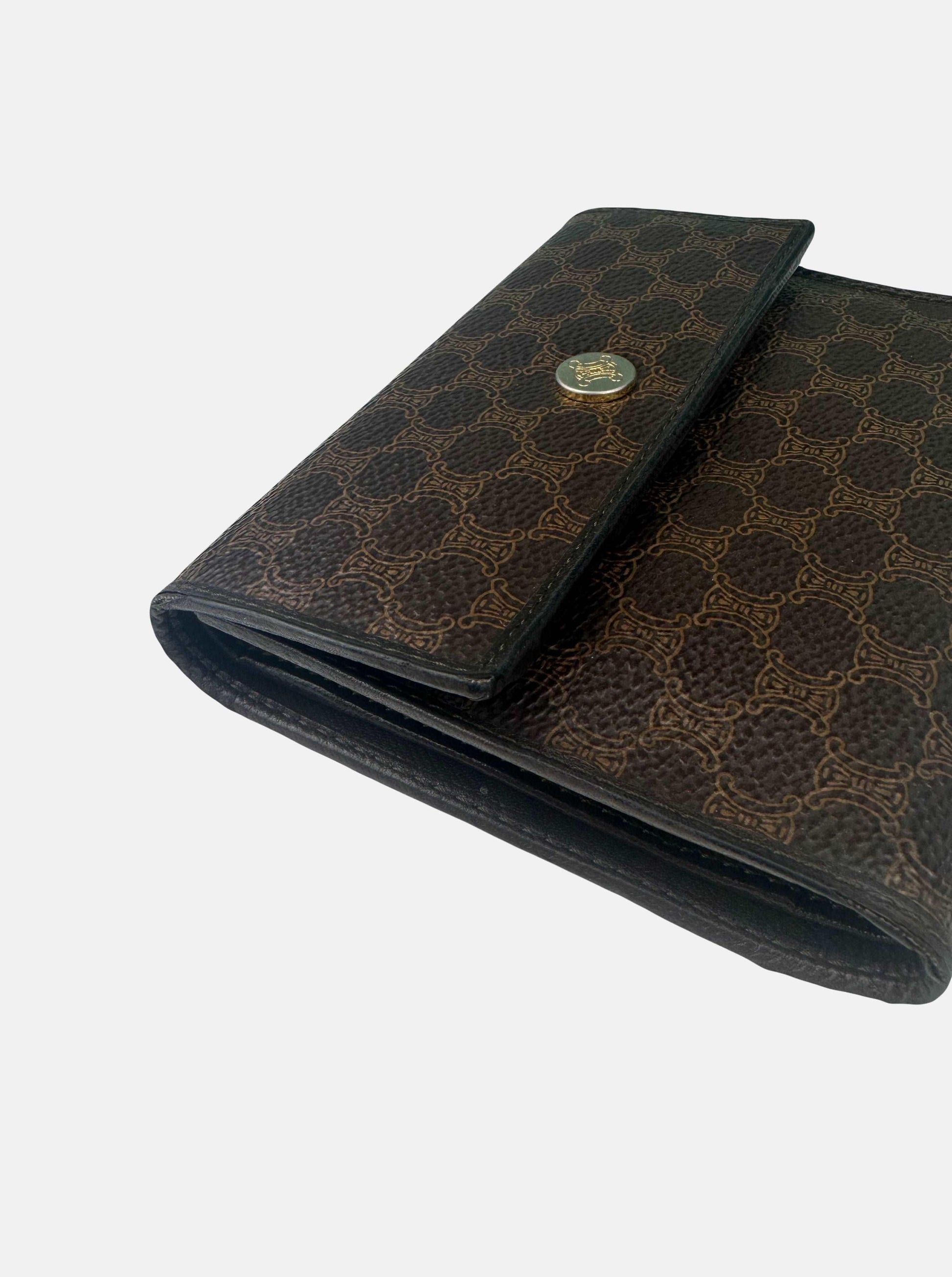 Brown Canvas Macadam Double-Sided Wallet