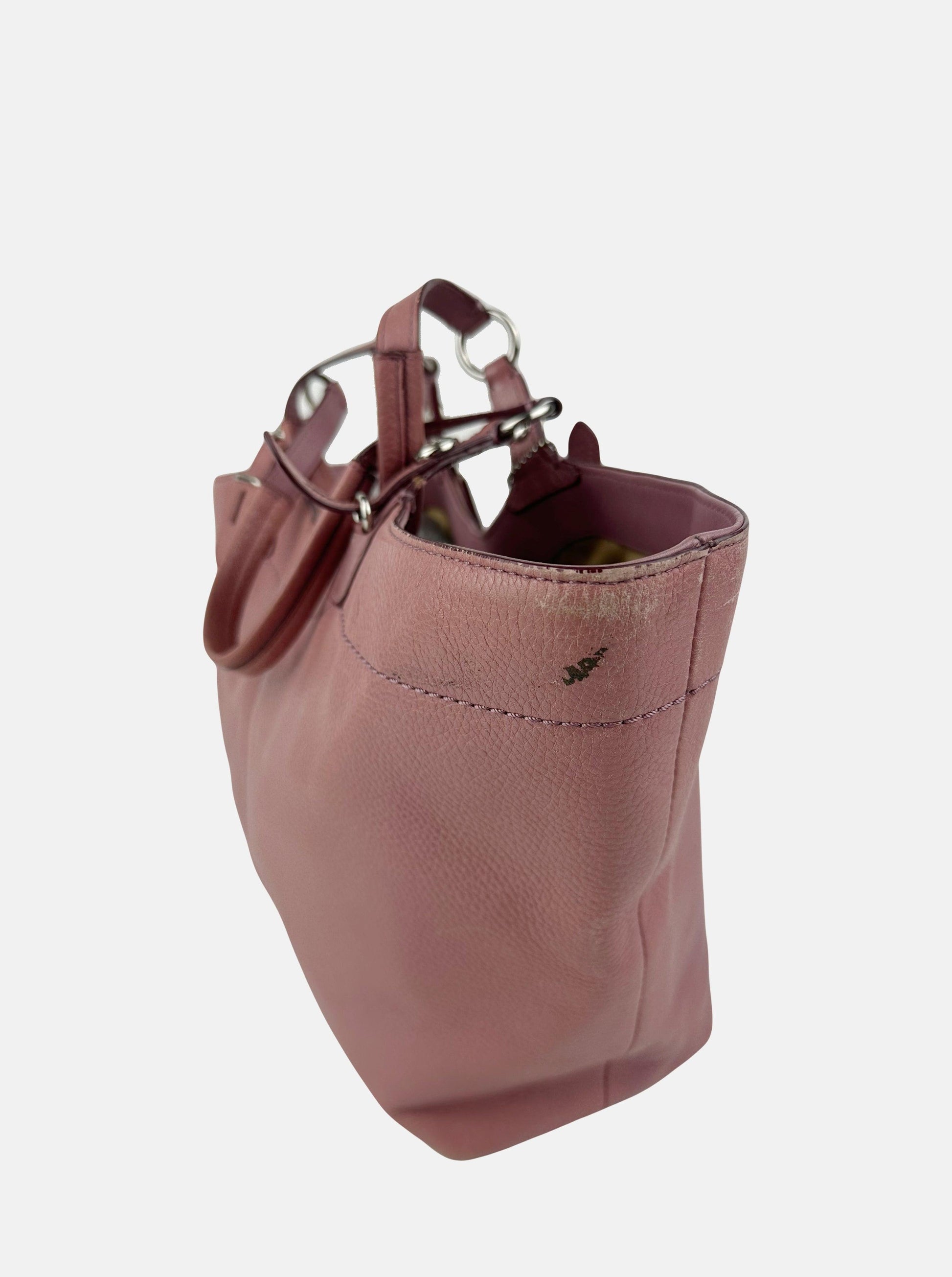 Pink Leather Carly Tote - Zage Vintage