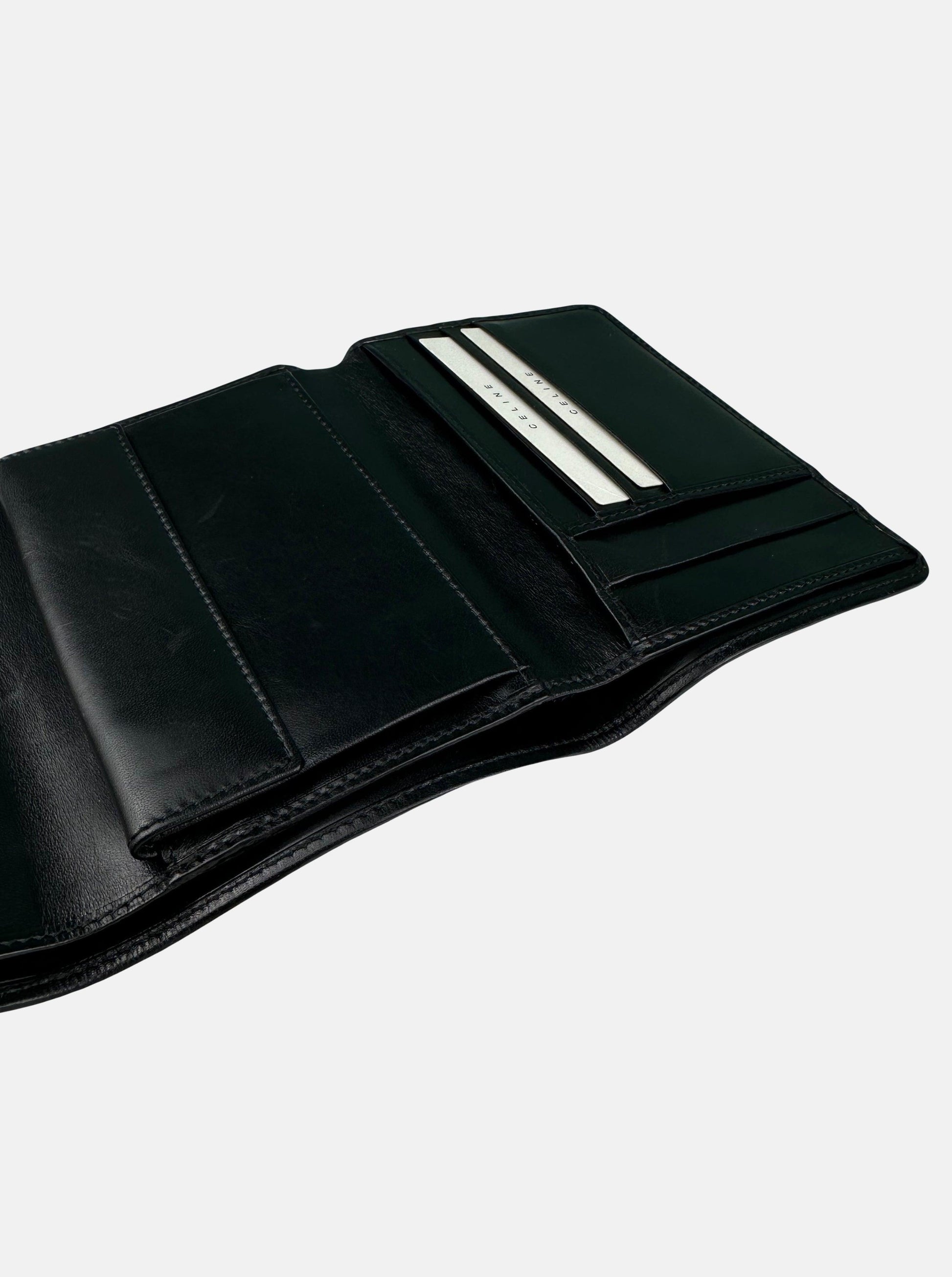 Black Monogram Cloth Trifold Wallet - Zage Vintage