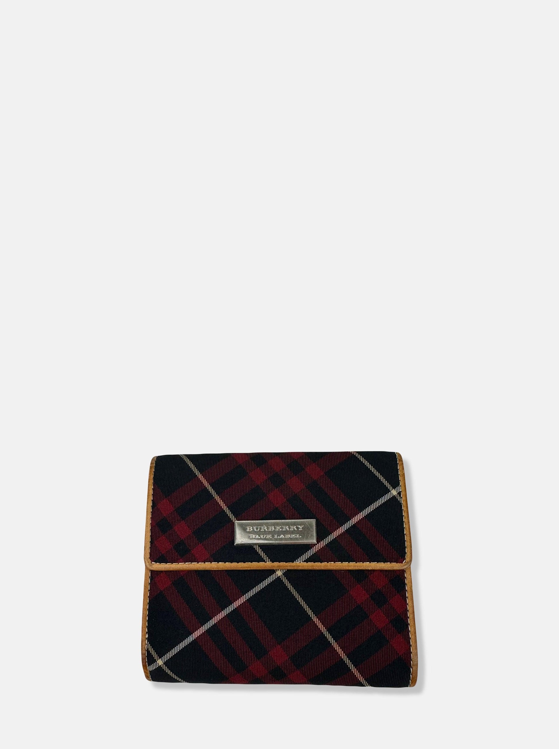 Navy & Red Tartan Double-Sided Wallet - Zage Vintage