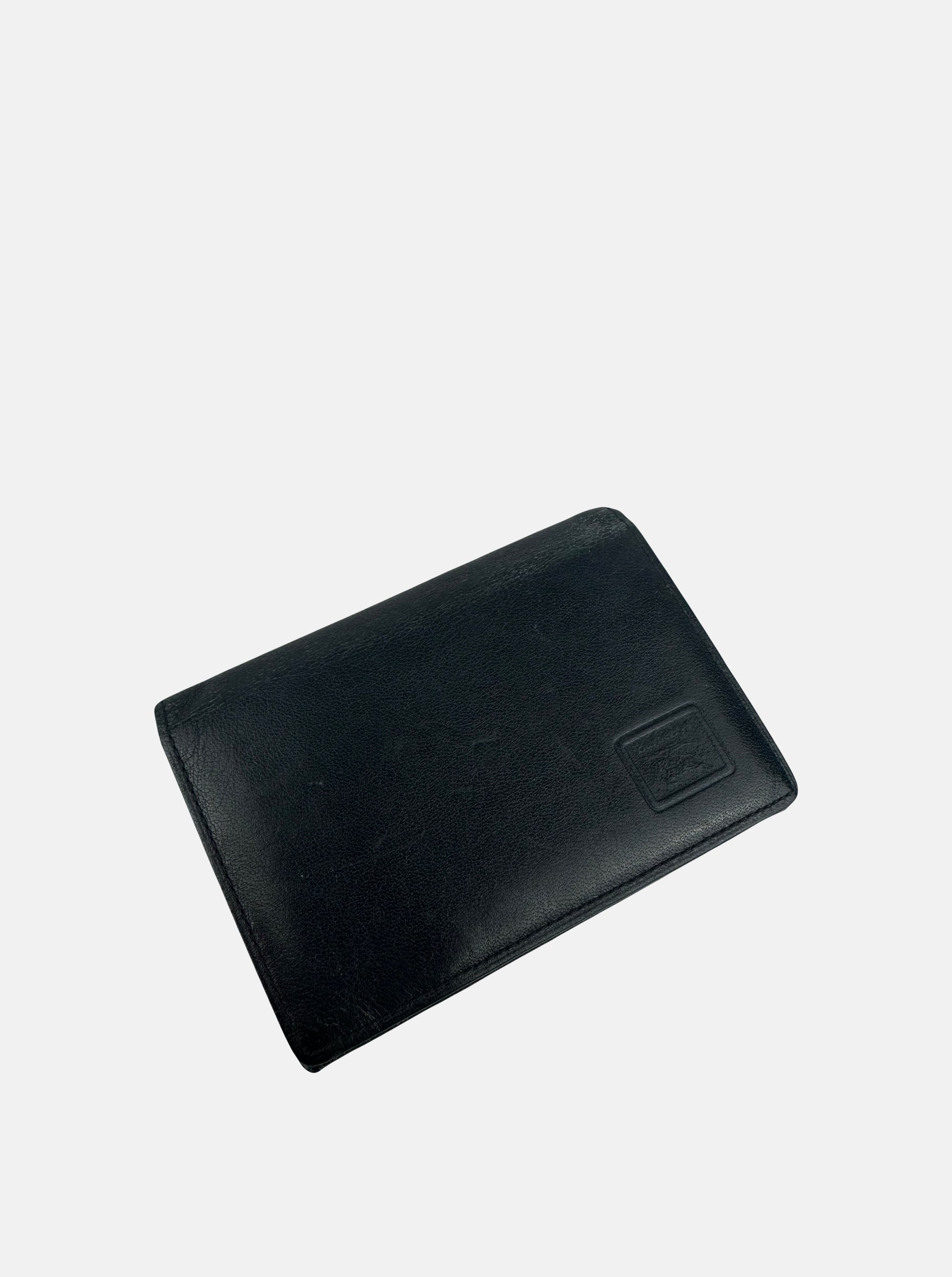 Black Leather Nova Check Pocket Organiser Wallet - Zage Vintage