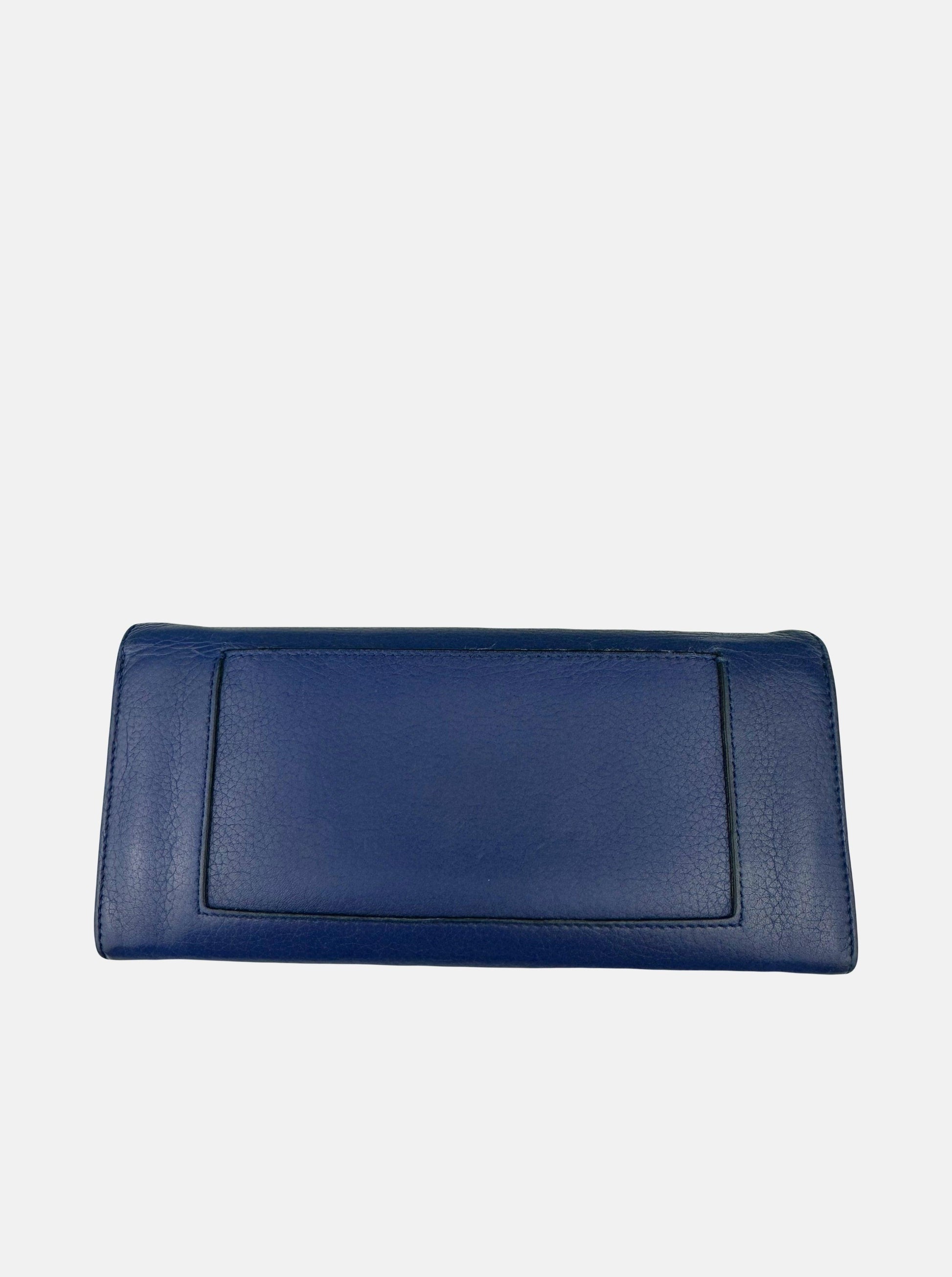Blue Leather Multi-Compartment Purse - Zage Vintage