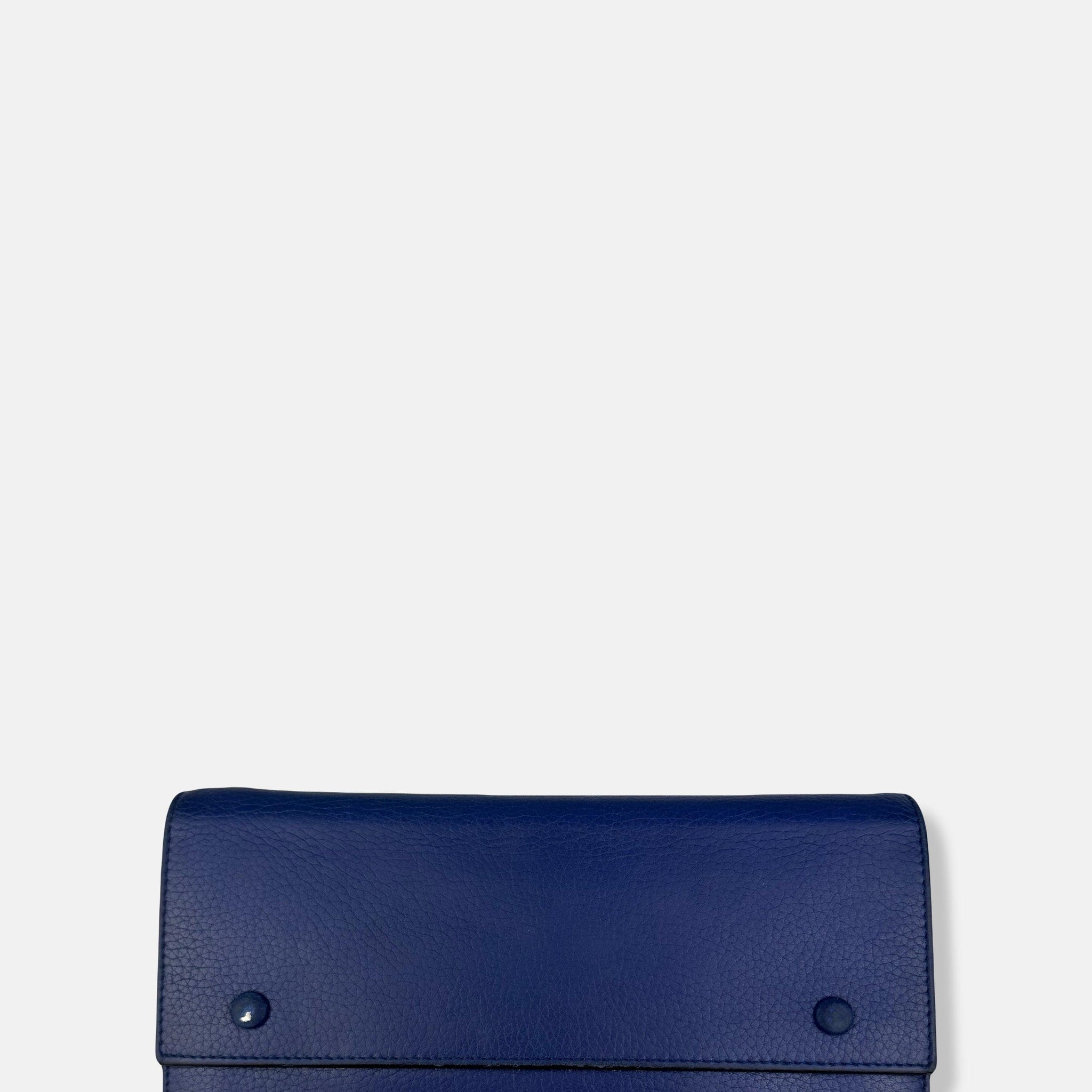 Blue Leather Multi-Compartment Purse - Zage Vintage